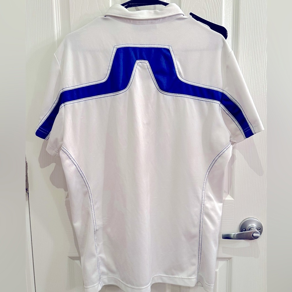 J.Lindeberg Golf Polo Size L White/Blue